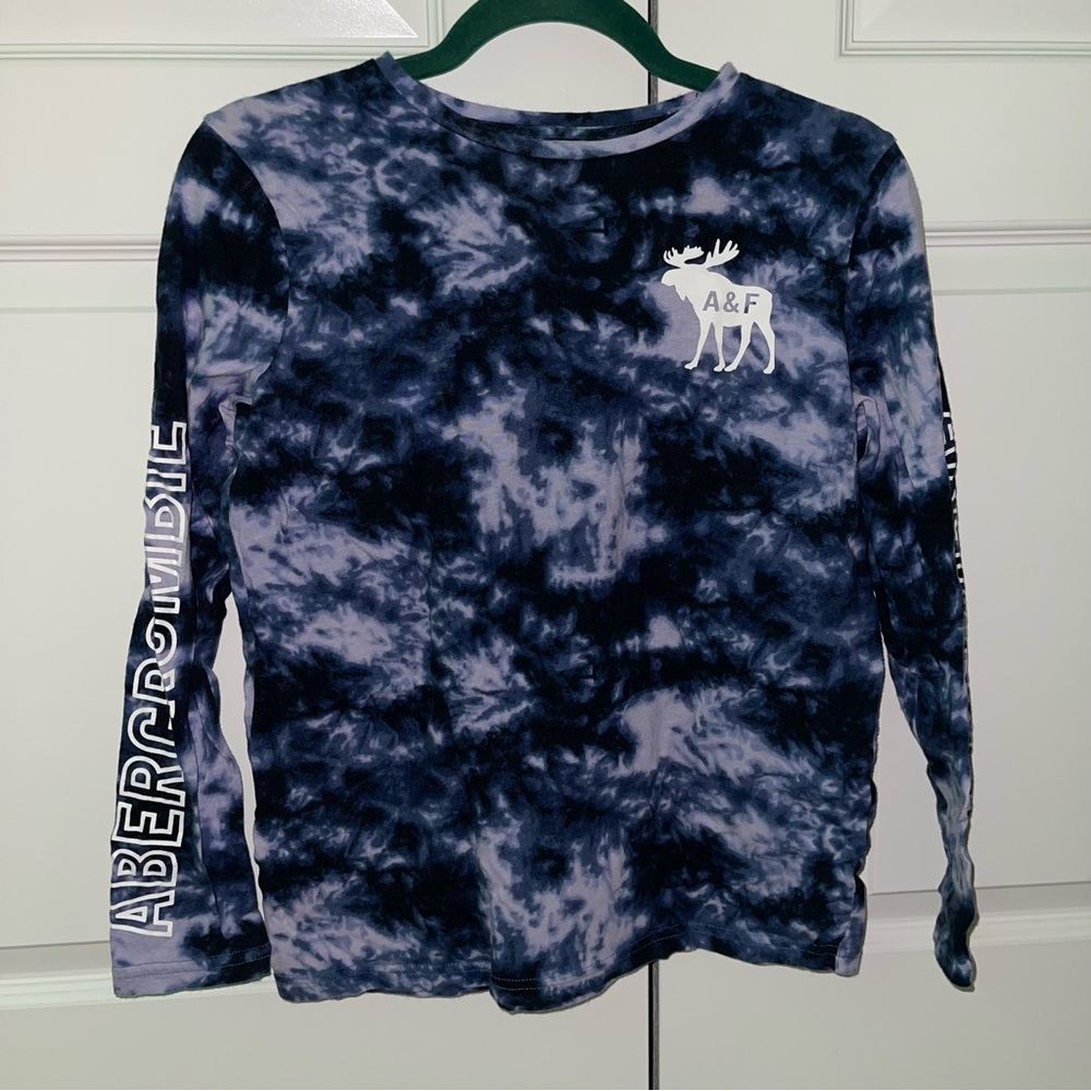 Abercrombie Kids Blue/Purple/White Tie dye Long Sleeve Shirt